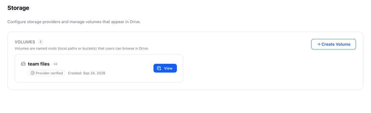 Selecting a storage volume